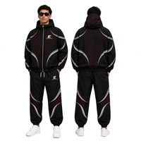 Survêtements brodés sur mesure pour hommes, coupe-vent zippé en nylon, ensemble deux pièces unisexe, survêtement personnalisé