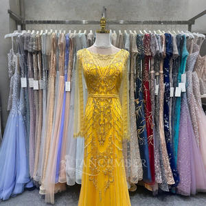 Janc ember LSJA26 Bling Pailletten Perlen Meerjungfrau Gelb Party <span class=keywords><strong>Prom</strong></span> Kleider - Product Image 3