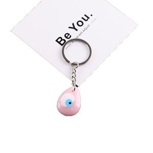 Porte-clés en résine œil turc rose, pendentif géométrique cœur, étoile, ovale, rond, accessoire - Product Image 5
