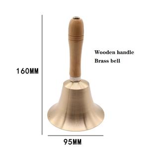 Lonceng Kuningan 80Mm 95Mm 110Mm 140Mm dengan Bel Tangan Tembaga Murni Wandle Kayu - Product Image 2