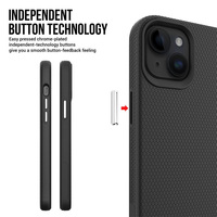 Pour iPhone 14 plus dur PC + TPU couverture arrière coque de téléphone couleur noire solide téléphone portable étuis antichoc pour iPhone 14 15 16 pro max
