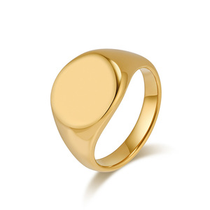 Unisex Geometric Smooth <b>Titanium</b> Steel <b>Ring</b> Gold <b>Black</b> Steel Color Gift Jewelry - Product Image 5