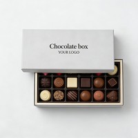 Boîte d'emballage de luxe haut de gamme en papier recyclable avec couvercle et base rigides pour truffes, chocolats, biscuits, beignets, desserts et snacks