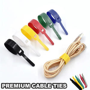 Tùy chỉnh kích thước Nylon polyester tái sử dụng quan hệ cáp móc và vòng lặp buộc dây đeo Cáp đầy màu sắc tái sử dụng trở lại dây đeo - Product Image 1