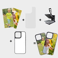 Coque de téléphone PC vierge personnalisable par sublimation avec anneau de protection de caméra, antichoc, protection 360°, design couleur unie