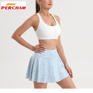 Conception d'impression de sublimation personnalisée vêtements de tennis taille haute à séchage rapide femmes jupes de tennis avec sous-shorts et poches - Product Image 4