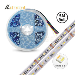 RGBCCT 5 في 1 لون ليد مرن 60 فولت تيار مستمر 12 فولت أو 24 المصابيح/متر شريط جو قابل للتعديل لون فاتح - Product Image 1