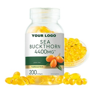 Sea Buckthorn Herbal <b>Seed</b> Extract Sea Buckthorn <b>Seed</b> Oil Softgel Capsules 500mg 1000mg Sea Buckthorn Oil Softgel - Product Image 1