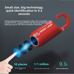 Mini <span class=keywords><strong>Lucchetto</strong></span> Biometrico con Impronta Digitale, <span class=keywords><strong>Serratura</strong></span> Intelligente per Bagagli e Zaini, Senza Chiave, Ricarica USB, Riconoscimento Rapido, <span class=keywords><strong>Lucchetto</strong></span> di Sicurezza per Armadietti da Palestra - Product Image 2