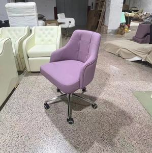 Beauty Salon Furniture Silver Technician Chair Luxury Modern Huydraulic Clinic Nail Salon <b>Stool</b> with Backrest - Product Image 5