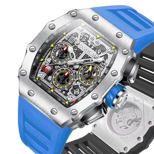 Montres automatiques à tourbillon personnalisées avec logo, étanches, en acier allié et verre, chronographe, livraison directe - Product Image 1