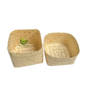 Caja de Bambú Mini para Decoración de Bodas y Regalos, Bambú Natural de Vietnam, Tejido de Bambú Artesanal, Clásico Hecho a Mano - Product Image 4