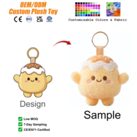 Fabricant de jouets en peluche, porte-clés en peluche mini pudding mignon personnalisé, mascotte, jouets en peluche animaux personnalisés, vente en gros, jouet OEM personnalisé
