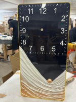Horloge murale silencieuse abstraite simple en plastique, design artistique, pour salon et café