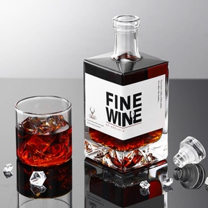 Bouteille en verre transparente vide personnalisable <span class=keywords><strong>de</strong></span> 500 ml et 750 ml pour spiritueux, whisky, vodka, brandy, <span class=keywords><strong>vin</strong></span> <span class=keywords><strong>de</strong></span> fruits avec bouchon - Product Image 2
