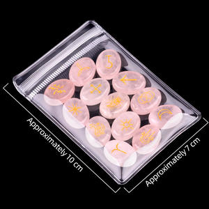 13 unids/set de runas Bohemias de Brujas, adivinación, Cuarzo Rosa para meditación, misticismo, espíritu, cristales, <span class=keywords><strong>piedras</strong></span> curativas, tallas - Product Image 2
