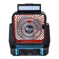Eletree FP-336-S Ventilateur portable avec haut-parleur, radio solaire AM FM SW1 SW2 et lampe de lecture