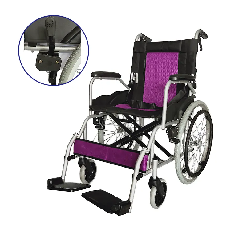 Light Weight Aluminum Wheelchair with hand brake manual wheelchair