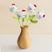 Boneka Kelinci Bunga Matahari Kering Anyaman Tangan Kreatif, Buket Simulasi Satu Buah, Hadiah Serbaguna untuk Festival
