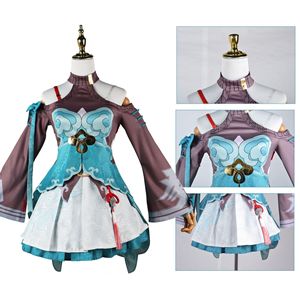 Honkai Star Rail Cosplay Anime <span class=keywords><strong>Qingque</strong></span> Bauen Sie Byrn Apprill Cosplay Kostüme Perücke Uniform Outfit Halloween Party Frauen Kostüm - Product Image 6