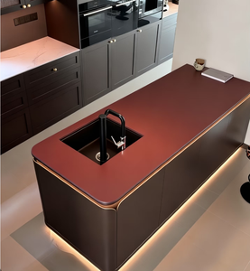 Îlot de cuisine moderne minimaliste de style pétale rouge, écologique et résistant à <span class=keywords><strong>l</strong></span>'eau, pour les rénovations de villas - Product Image 5