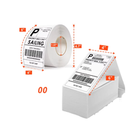 Grosir Pabrik 100x150 Label stiker Printer termal langsung A6 kertas perekat otomatis pengiriman 4x6 lembar Label lipat