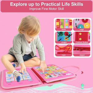 Feutre occupé planche Montessori <span class=keywords><strong>jouet</strong></span> pour <span class=keywords><strong>1</strong></span> 2 3 4 ans activité éducative apprentissage préscolaire planche sensorielle <span class=keywords><strong>motricité</strong></span> fine <span class=keywords><strong>jouet</strong></span> - Product Image 4