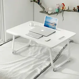 도매 접이식 노트북 compur 화이트 랩 노트북 침대 트레이 책상 테이블 슬롯 구멍