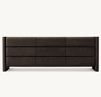 Ensembles de meubles de chambre à coucher d'intérieur de haute qualité commode de chambre à coucher de stockage en chêne avec 9 tiroirs