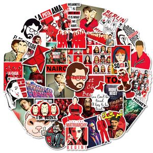 ZY1572C 50 autocollants étanches La Honte <span class=keywords><strong>de</strong></span> l'argent (Money Heist) pour décorer cahiers, skateboards, vélos, bagages, guitares pour adolescents et enfants - Product Image 4