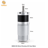 Moteur à engrenages planétaires de 36 mm pour dispositif rotatif industriel GMP36-555 12V 24V, moteur à engrenages CC à aimant permanent avec encodeur