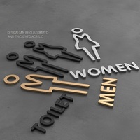 Panneau de toilettes personnalisé en acrylique non lumineux – Signalétique WC Hommes/Femmes pour Bureau, Hôtel, Bar, Restaurant – Plaque de porte moderne pour salle de bain
