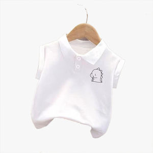Camiseta Interior de Cuello Polo de Color Sólido para Niños, Camiseta Interior para Niñas, Chaleco de Dibujos Animados 100% Algodón para Niños - Product Image 2