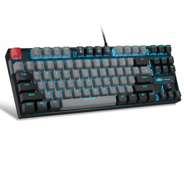 OEM ODM 75 Mechanical Gaming Keyboard Blue Switch LED Backlit 87 Keys Compact TKL Wired Computer Keyboard for Windows Laptop PC