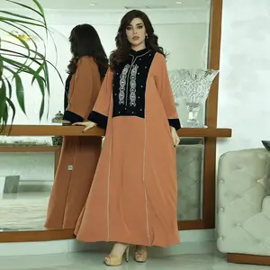U.Chic Spring Abaya Dubai Kaftan Arabic Women Muslim Dress Islamic Clothing Ramadan Eid Ethnic Maxi Dress