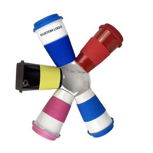 Tasses à café de voyage personnalisées en gros, mugs résistants aux hautes températures, tasses en céramique double paroi avec couvercles - Product Image 3