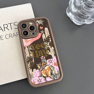 Desert Girl Horse Riding para <span class=keywords><strong>Apple</strong></span> 16/15/14 High Bamboo Ladder Funda de teléfono de TPU para <span class=keywords><strong>Iphone13</strong></span>/12/11 Incluye agarre para teléfono - Product Image 3