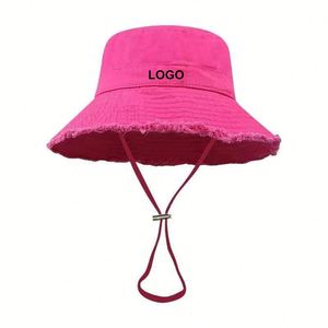 Casquettes de pêcheur personnalisées avec logo, nouvelle mode, couleur unie, été, sport de plein air, protection solaire, fermeture à cordon, chapeaux seau - Product Image 3