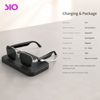 Lunettes Audio Intelligentes : Traduction en Temps Réel, Assistant IA, Chargement Magnétique, Contrôle Tactile, IPX5, Musique, Appels, Suivi d'Activité