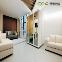 Cabine de réunion insonorisée pour bureau et hôtel - Conception modulaire légère avec verre trempé et ventilation à faible bruit