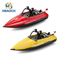 Bateau de course RC WL917 2.4G à pompe à jet, vitesse 16KM/H, adapté aux eaux peu profondes, télécommandé avec lumière LED et alarme de basse tension