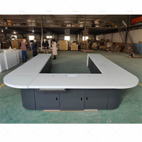 Mobilier de bureau mobile sur mesure 20 personnes design en forme de U bureau moderne salle de conférence surface solide réunion Table de conférence