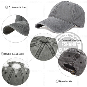 Số lượng lớn bán buôn trống phai cổ điển tùy chỉnh thêu logo bóng chày Mũ người đàn ông giản dị mặc rửa bông vải đau khổ CHA hat - Product Image 4