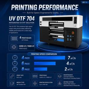 A1 UV DTF <b>Printer</b> 4 Head Crystal Label Sticker AB Film Roll to Roll White Ink Varnish Logo <b>Decal</b> Printing Machine - Product Image 2