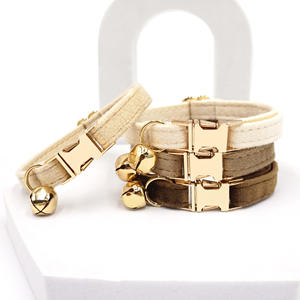 Groothandel fluwelen honden- en kattenhalsband met reflecterende eigenschappen, gepersonaliseerde opdruk, solide metalen gesp, gemaakt van polyester - Product Image 4