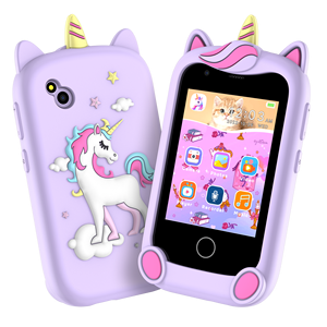 Dễ thương học tập đồ chơi xa31 trẻ em thông minh Điện thoại màu đen có thể chọn màu hồng tím hoặc màu xanh Silicone trường hợp chàng trai cô gái trò chơi selfie điện thoại - Product Image 3