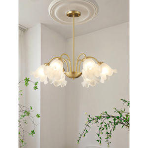 Lámpara de Araña Moderna de Lujo con LED Dorado y Cobre, Estilo Rústico Americano, para Sala de Estar, Dormitorio Principal - Product Image 2