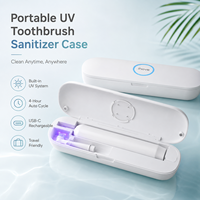 Mini boîte stérilisatrice UV pour brosse à dents, batterie intégrée de 2000 mAh, rechargeable par USB, support de stérilisation portable pour brosse à dents électrique de voyage