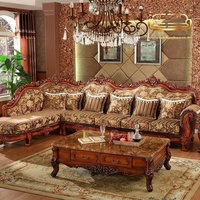 Canapé en tissu de style européen, amovible et lavable, en forme de L, pour salon, adapté aux petites/grandes maisons, style pastoral, villa européenne