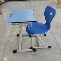 Ensemble Chaise et Bureau Individuel Moderne pour Étudiant – Cadre Métal et Bois Durable, Table d'Étude Confortable pour Salle de Classe, Maison ou Bureau – Garantie 5 Ans
